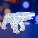Акриловая светодиодная фигура Белый медведь 100х175см, 3872 светодиода, IP 44, понижающий трансформатор в комплекте, NEON-NIGHT