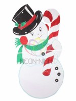 Елочная фигура Снеговик в шляпе 175*90 см, цвет белый