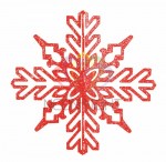 Елочная фигура Снежинка ажурная 3D, 35 см, цвет красный