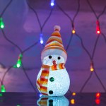 Фигура светодиодная Снеговик 17см, RGB