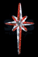 Фигура Звезда 8-ми конечная, LED подсветка высота 120см, красно-белая NEON-NIGHT