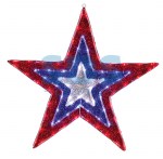 Фигура Звезда бархатная, размеры 91 см (129 светодиод красный+голубой+белый цвета)
