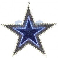 Фигура Звезда бархатная, с постоянным свечением, размеры 61 см (81 светодиод зеленого+белого+голубого цвета)