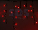 Гирлянда Айсикл (бахрома) светодиодный, 2, 4 х 0, 6 м, черный провод, 230 В, диоды красные, 88 LED NEON-NIGHT
