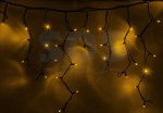 Гирлянда Айсикл (бахрома) светодиодный, 5, 6 х 0, 9 м, черный провод КАУЧУК, 230 В, диоды желтые, 240 LED NEON-NIGHT