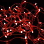Гирлянда (Нить) ALEDUS 10 м, прозрачный провод, ПВХ, красный, с мерцанием