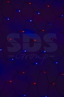 Гирлянда Сеть 2х1, 5м, черный ПВХ, 288 LED Красные/Синие