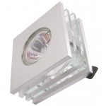 Светильник встраиваемый ALUMINIUM G5.3х50Вт алюминиевая основа стекло (квадрат) NC040-1