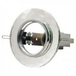 Светильник встраиваемый GLASS Е14x60Вт плафон стеклянный прозрачный Q01-R50 WH/CH