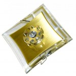 Светильник встраиваемый GLASS G4x20Вт плафон стекло сатин золото/хром квадрат LB603 B