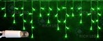 Светодиодная бахрома Rich LED, 3*0.5 м, влагозащитный колпачок, зеленая, прозрачный провод,