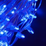 Светодиодная ФЛЕШ гирлянда клип-лайт с защитными колпачками, 100 метров, 12V - Синий