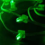 Светодиодная ФЛЕШ гирлянда клип-лайт с защитными колпачками, 100 метров, 12V - Зелёный