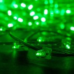 Светодиодная ФЛЕШ гирлянда клип-лайт с защитными колпачками, 100 метров, 12V - Зелёный