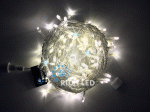 Светодиодная гирлянда Rich LED 10 м, 100 LED, 220 В, соединяемая, мерцающая, теплая белая, прозрачный провод,