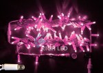 Светодиодная гирлянда Rich LED 10 м, 100 LED, 220 В, соединяемая, влагозащитный колпачок, розовая, белый провод,