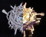 Светодиодная гирлянда Rich LED 10 м, 100 LED, 24 В, соединяемая, белая теплая, белый резиновый провод,