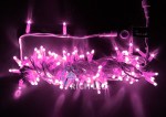 Светодиодная гирлянда Rich LED 10 м, 100 LED, 24В, соединяемая, влагозащитный колпачок, розовая, белый провод,