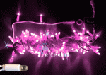 Светодиодная гирлянда Rich LED 10 м, 100 LED, 24В, соединяемая, влагозащитный колпачок, розовая, мерцающая, белый провод,