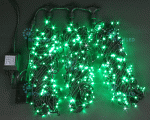 Светодиодная гирлянда Rich LED 3 Нити по 20 м, 600 LED, 24 В, зеленая, мерцающая, черный провод,