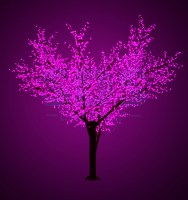 Светодиодное дерево Сакура, высота 3, 6м, диаметр кроны 3, 0м, фиолетовые светодиоды, IP 64, понижающий трансформатор в комплекте, NEON-NIGHT