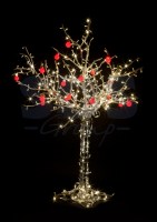 Светодиодное дерево Яблоня, высота 1. 2м, 8 красных яблок, тепло-белые светодиоды, IP 54, понижающий трансформатор в комплекте, NEON-NIGHT