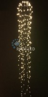 Светодиодные Дреды Rich LED, 150 см, теплые белые, соединяемые, 288 LED, черный провод.