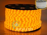 Светодиодный дюралайт Rich LED, 2-х проводной, матовый, желтый, кратность резки 1 метр, диаметр 13 мм, 220 В,100 м.
