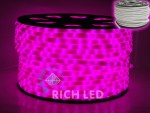Светодиодный дюралайт Rich LED, 2-х проводной, матовый, розовый, кратность резки 1 метр, диаметр 13 мм, 220 В,100 м.