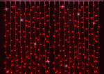 Светодиодный занавес (дождь) Rich LED 2*6 м, влагозащитный колпачок, мерцающий, красный, белый провод,