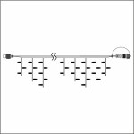 Бахрома (Айсикл) ALEDUS 3x0.5 м, белый провод, каучук (резина), теплый белый, с мерцанием