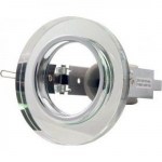 Светильник встраиваемый GLASS Е14x60Вт плафон стеклянный прозрачный Q02-R-50 WH/CH