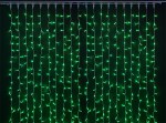 Светодиодный занавес (дождь) Rich LED 2*3 м, влагозащитный колпачок, зеленый, белый провод,
