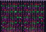 Светодиодный занавес (дождь) Rich LED 2*6 м, влагозащитный колпачок, мерцающий, мульти, белый провод,